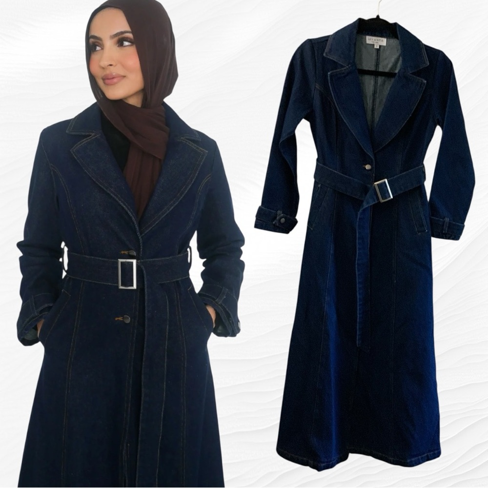 LaVanta the Label Aisha Jean Trench Size Small
